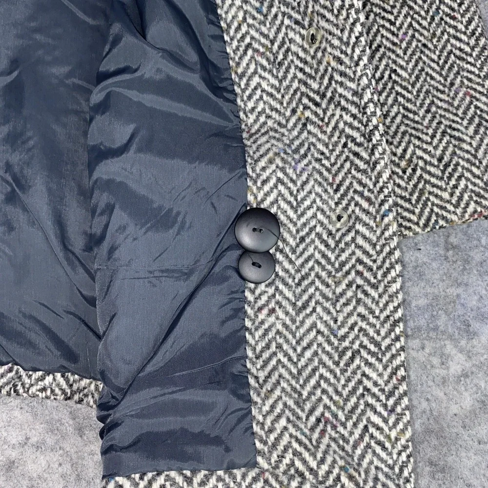 Vintage Braeton Women's‎ 7/8 Wool Coat Herringbone Wool Blend Lined Pockets